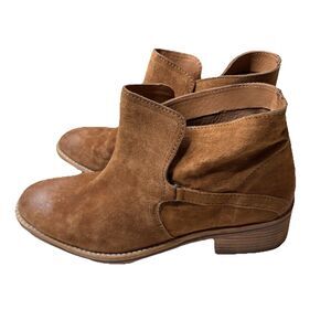 Diba True Caspian 69511 Womens Brown Suede Slip On Ankle & Booties Boots 10